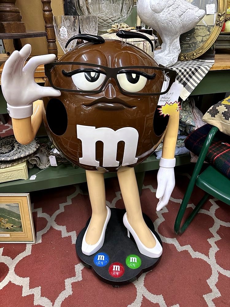 An M&M's candy dispenser